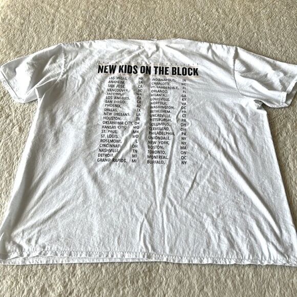 New Kids On The Block tour short sleeve shirt white size 2x - Picture 5 of 16